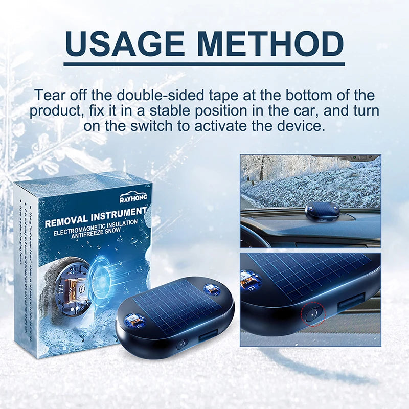 Solar Snow Remover for Cars De-Icer & Anti-Freeze