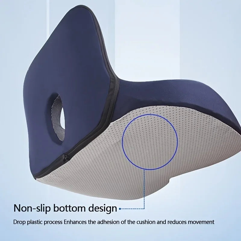 Memory Foam Seat & Back Cushion – Ergonomic Pain Relief