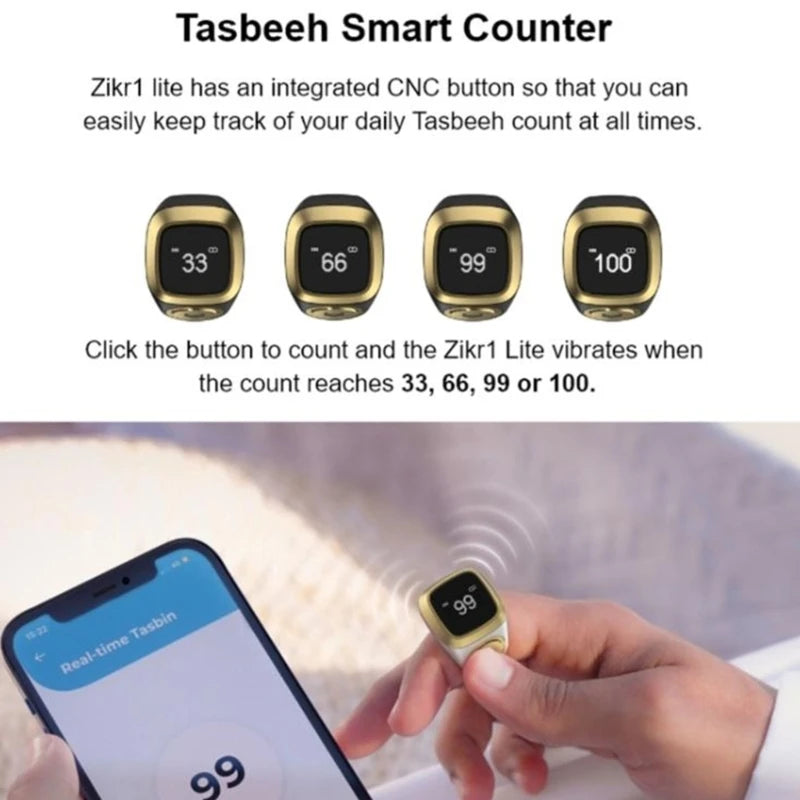 Bague de prière numérique intelligente Tasbeeh – Bague de prière Bluetooth