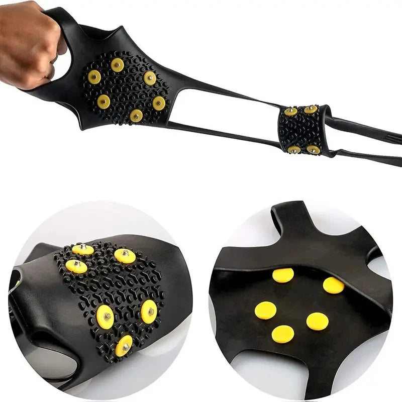 2-Pack Anti-Slip Shoe Grips with Steel Spikes for Snow & Ice