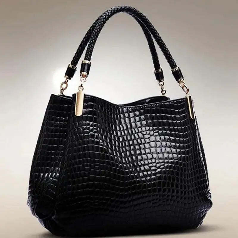 Large Capacity Tote Bag – Crocodile Print Shoulder Bag