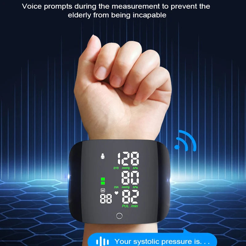 Rechargeable Wrist BP Monitor Digital Heart Rate Pulse