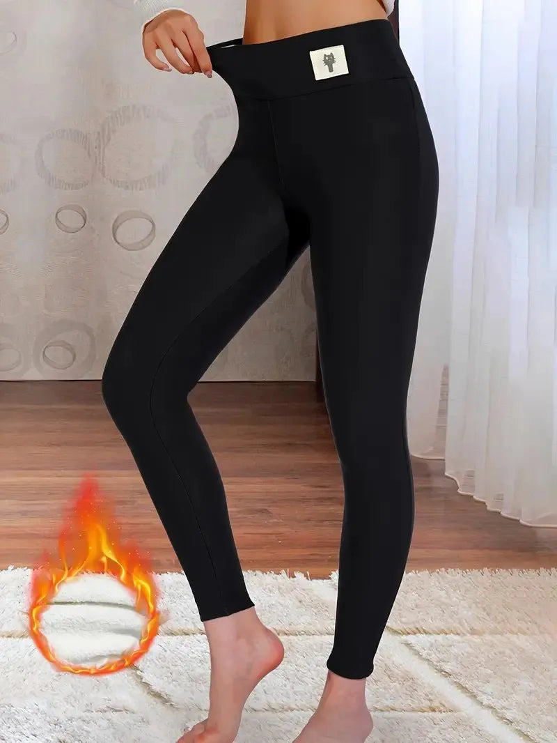 Velvet Thermal Leggings – Winter Slim Fit Pants Soft Casual