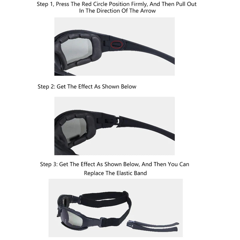 Lunettes de soleil tactiques avec verres interchangeables