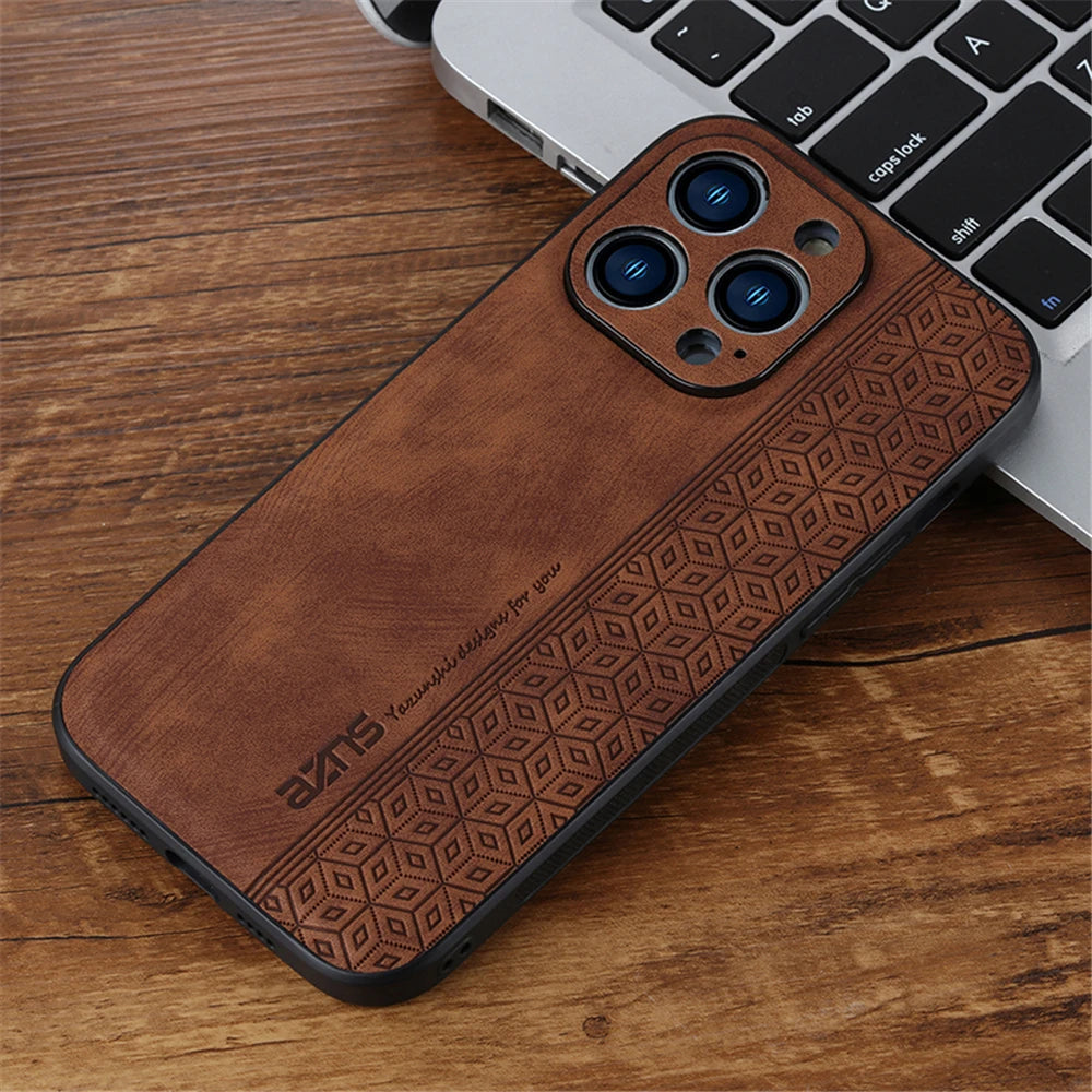 Leren iPhone-hoes – Schokbestendige luxe zakelijke hoes