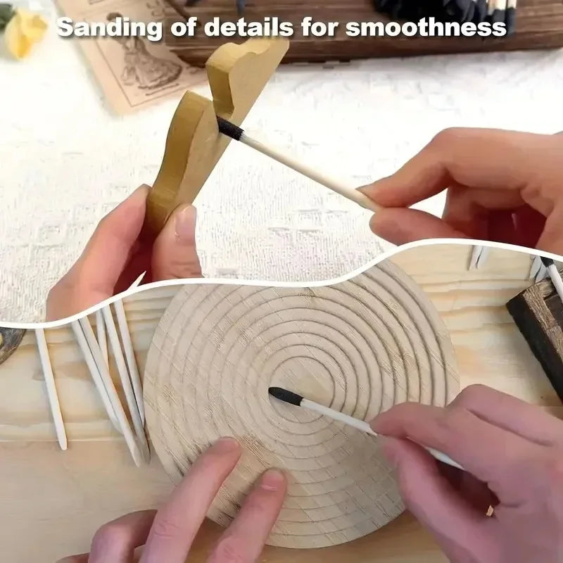 Lot de 10 bâtonnets de ponçage de précision – Parfaits pour les loisirs créatifs, le polissage et les travaux manuels.
