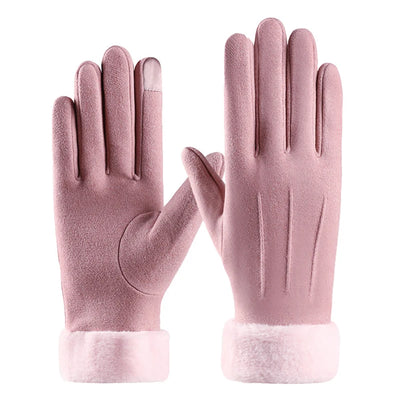Winter Suede Gloves – Plush Lined, Touchscreen & Windproof