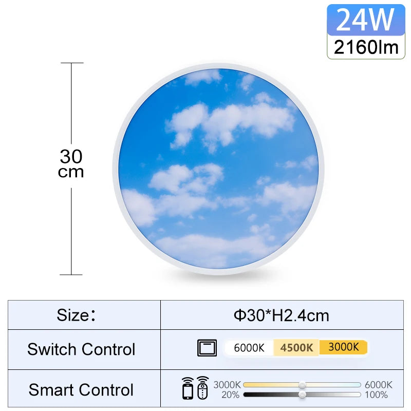 Slimme LED-plafondlamp – Maanlichtarmatuur voor de woonkamer