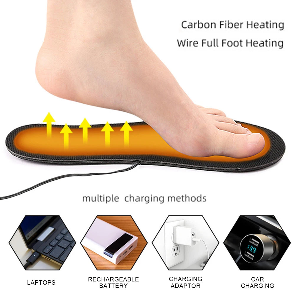 Electric Heated Insoles USB Rechargeable Foot Warmers
