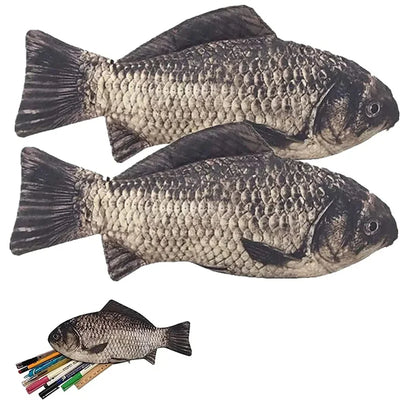Realistic Carp Pencil Case – Fish-Shaped Makeup & School Bag