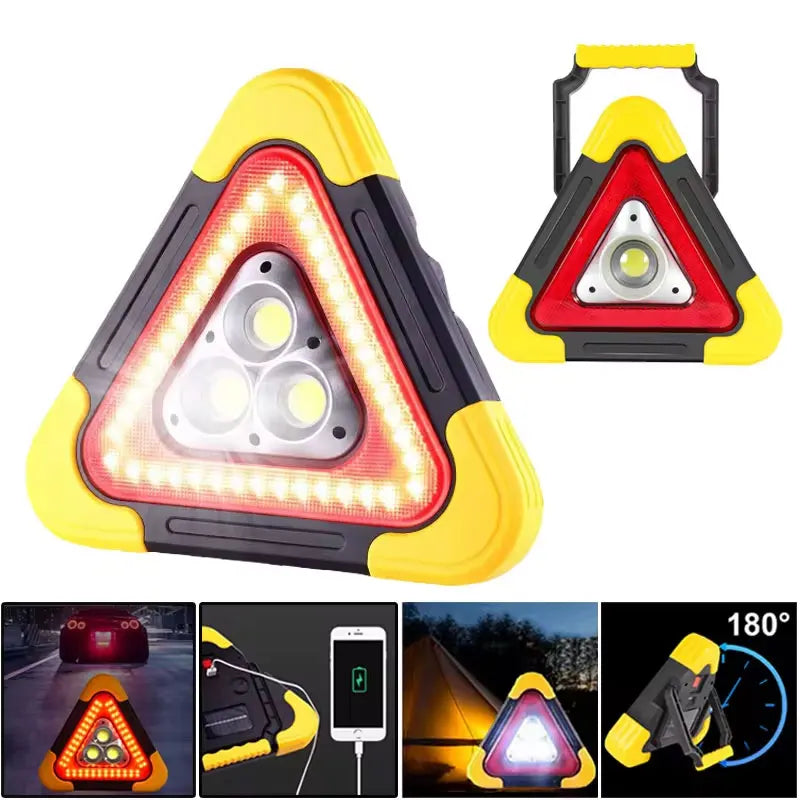 3-in-1 Solar Triangle LED Emergency Light for Outdoor Use