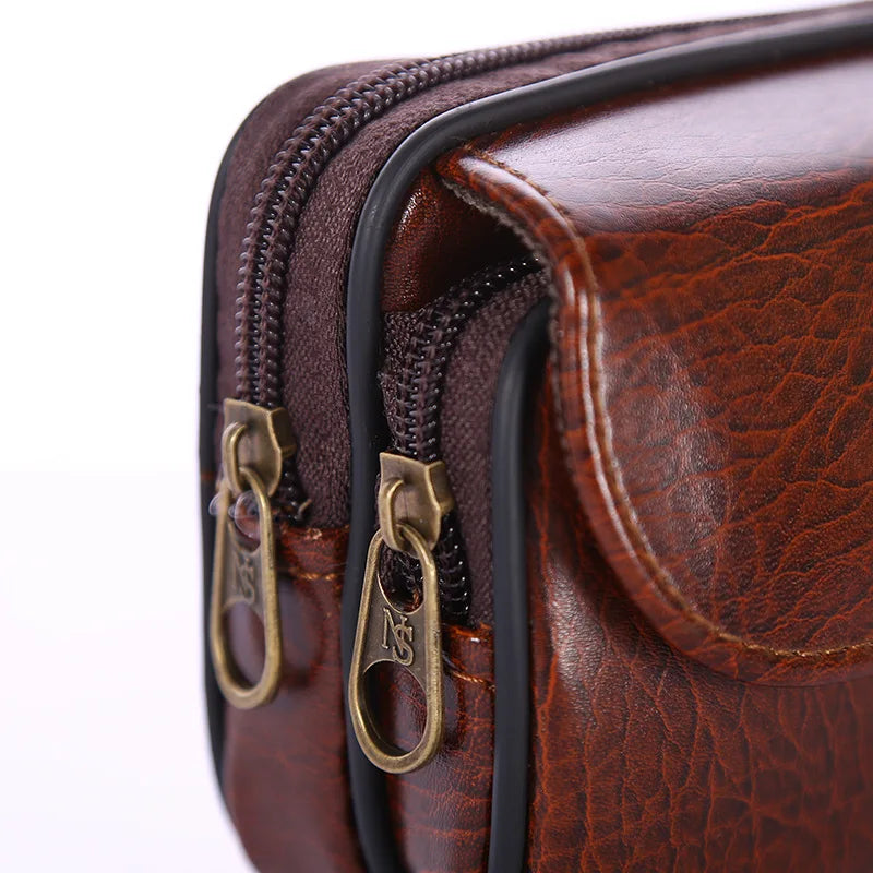 Men’s Leather Belt Bag – Vertical Phone Holster