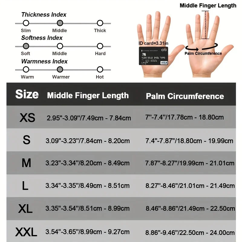 Wintersporthandschoenen met touchscreen, winddicht en touchscreen