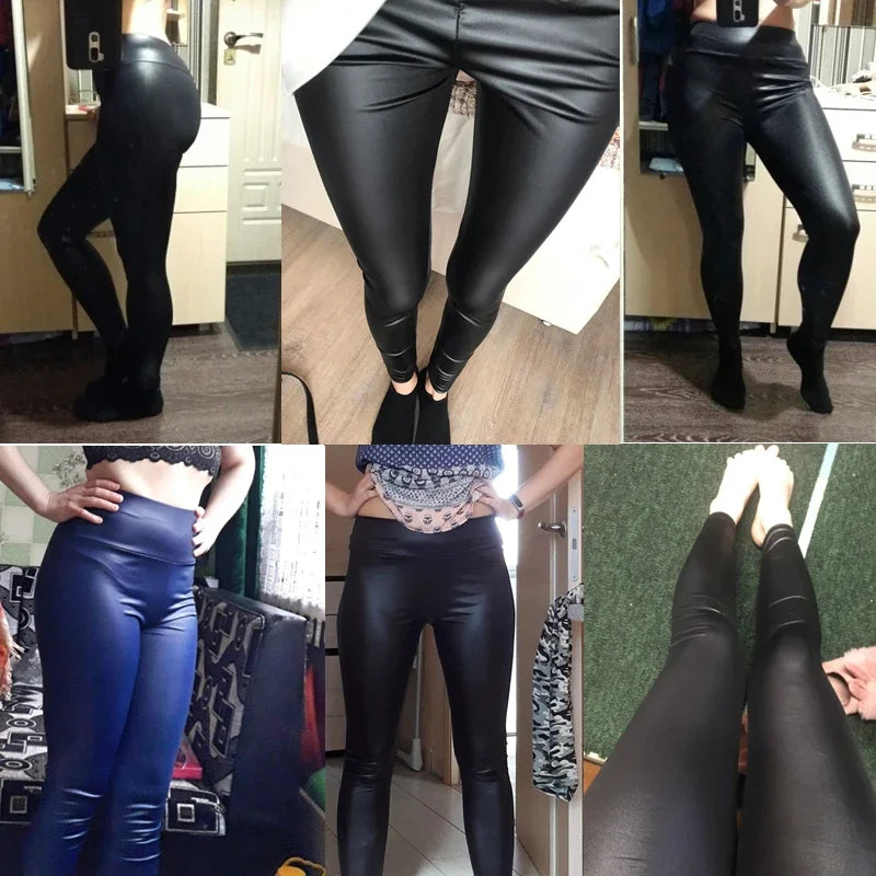 Trendy Oversized Women’s PU Leather Leggings