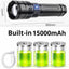 Ultra-Powerful LED Flashlight – 800W, 15000mAh Rechargeable Spotlight