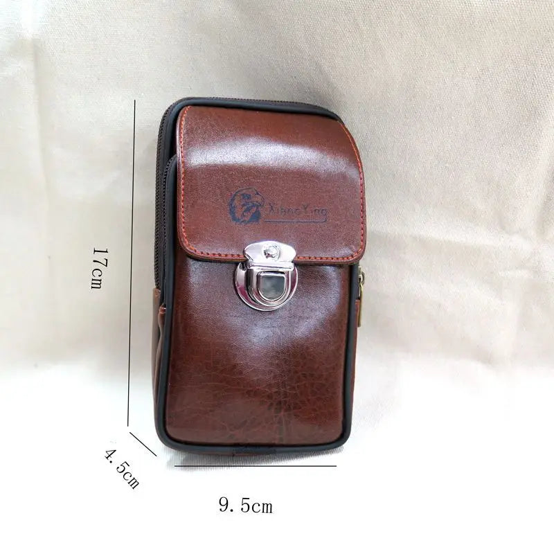 Men’s Leather Belt Bag – Vertical Phone Holster