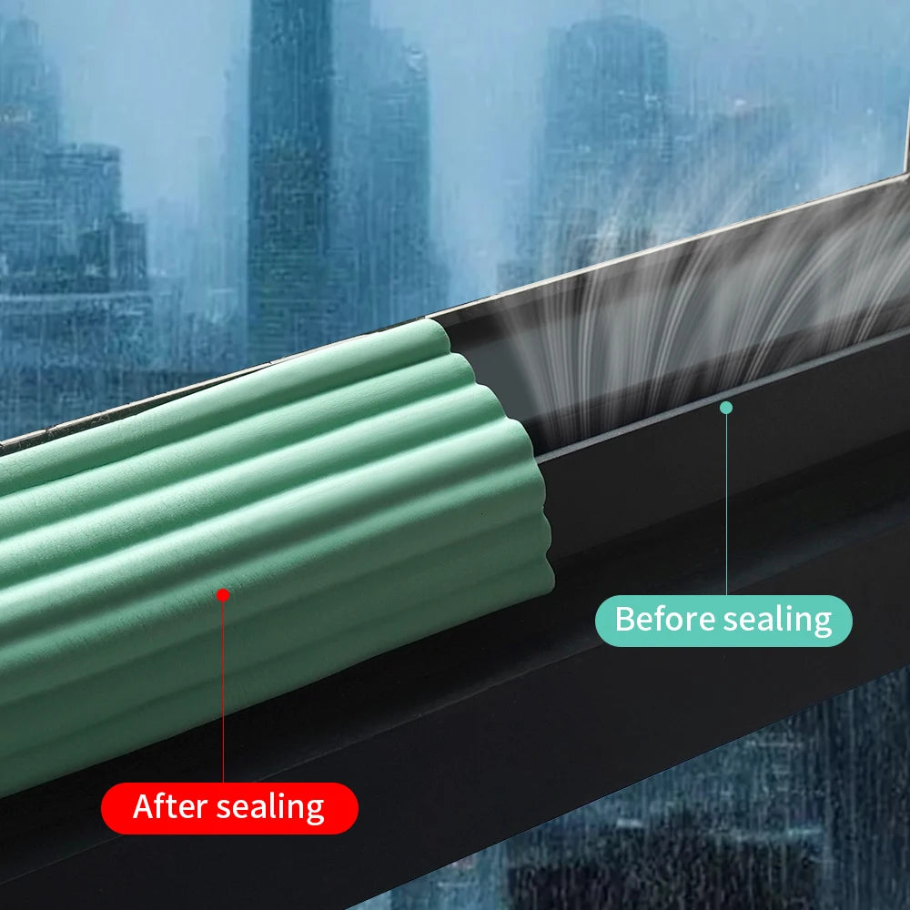 Ruban d'étanchéité pour portes et fenêtres de 2 m – Isolation auto-adhésive de 8 cm