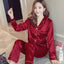 Spring & Autumn Silk Pajamas – Long Shirt & Pants Homewear