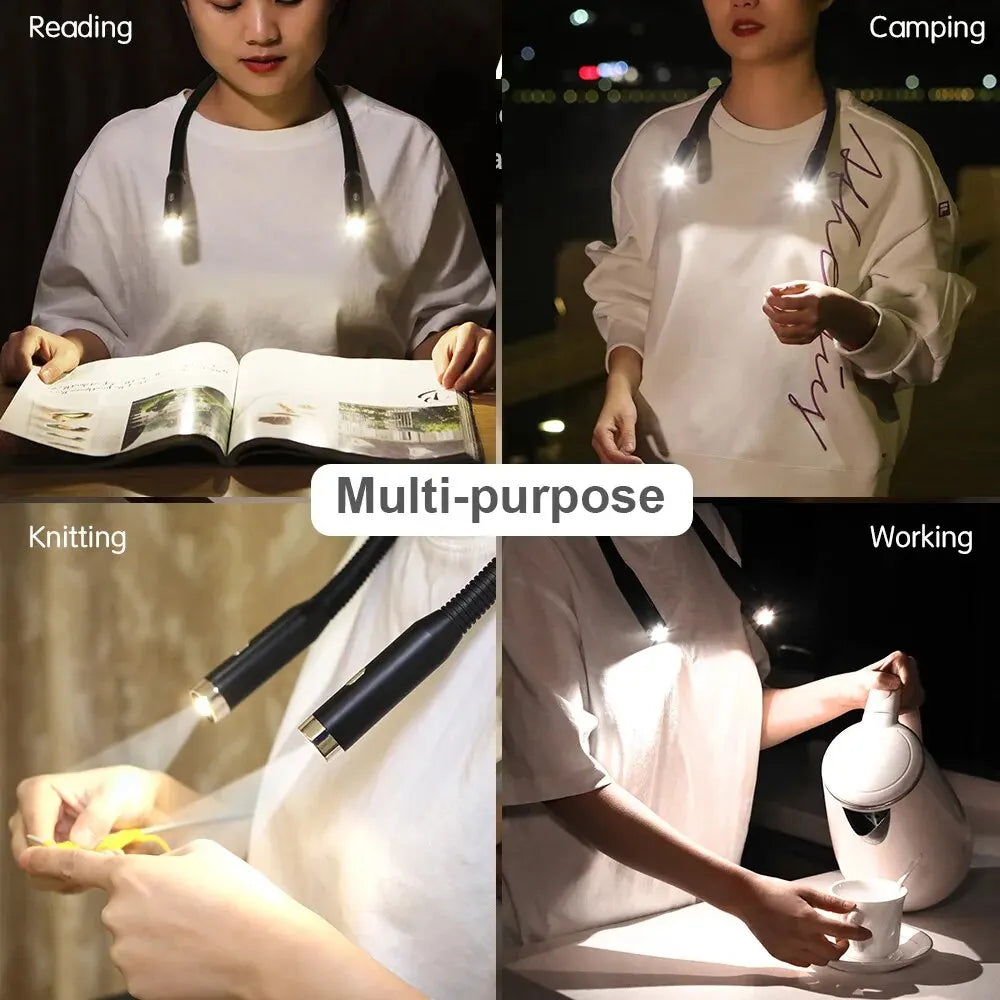 Flexible LED Neck Reading Light – Hands-Free USB Book Lamp