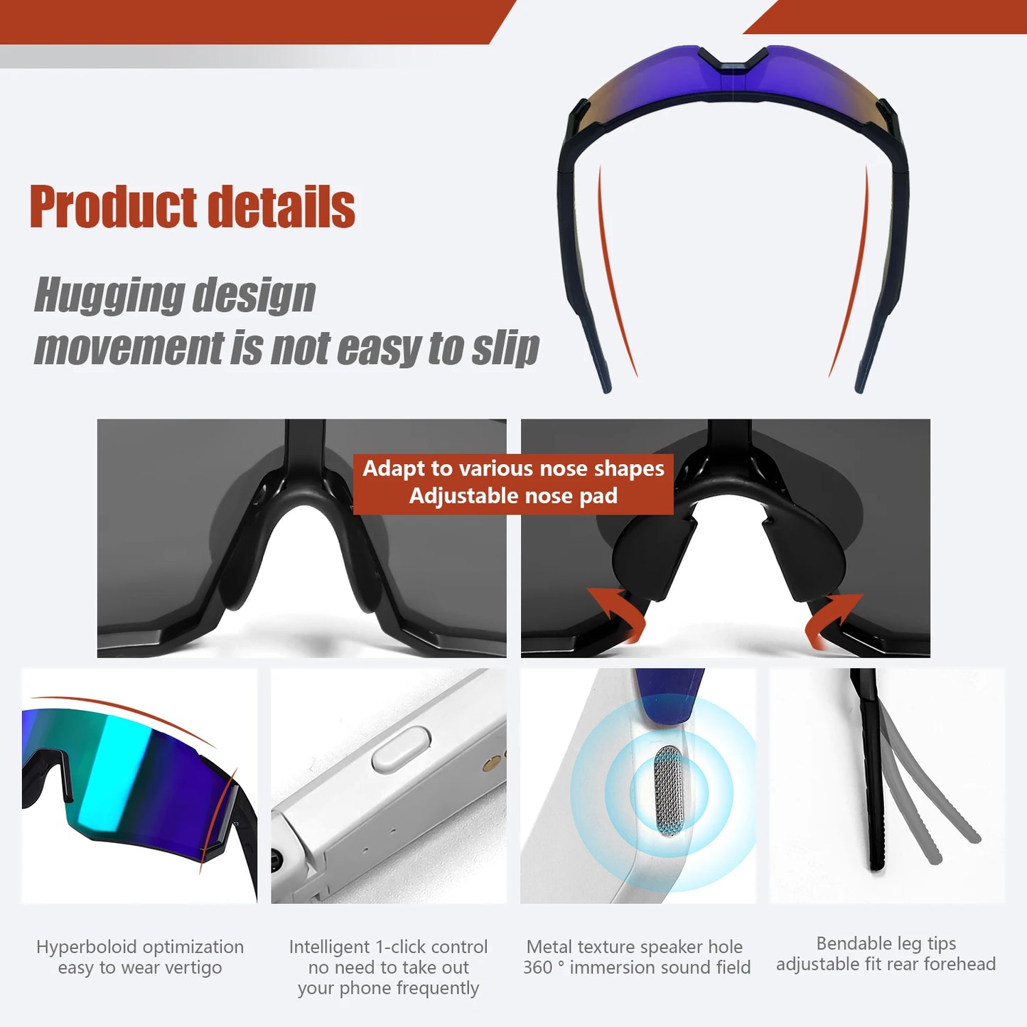 Smart Bluetooth V5.4 Cycling Sunglasses – Music & Calls