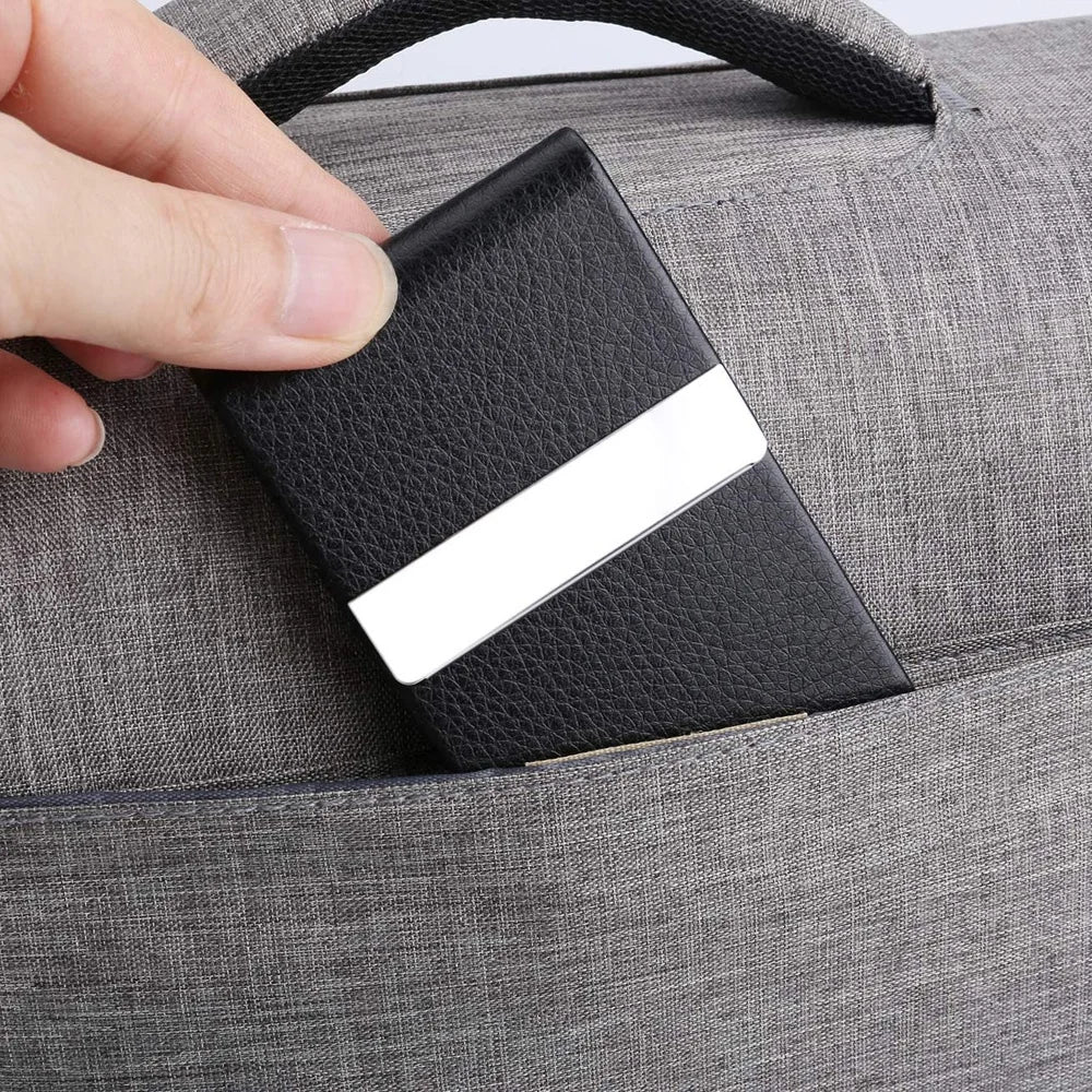 Slim PU Leather Business Card Holder – Magnetic Closure