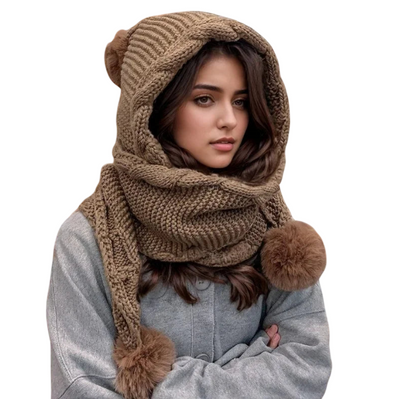 Winter Beanie & Scarf Set – Thermal Hat with Balaclava