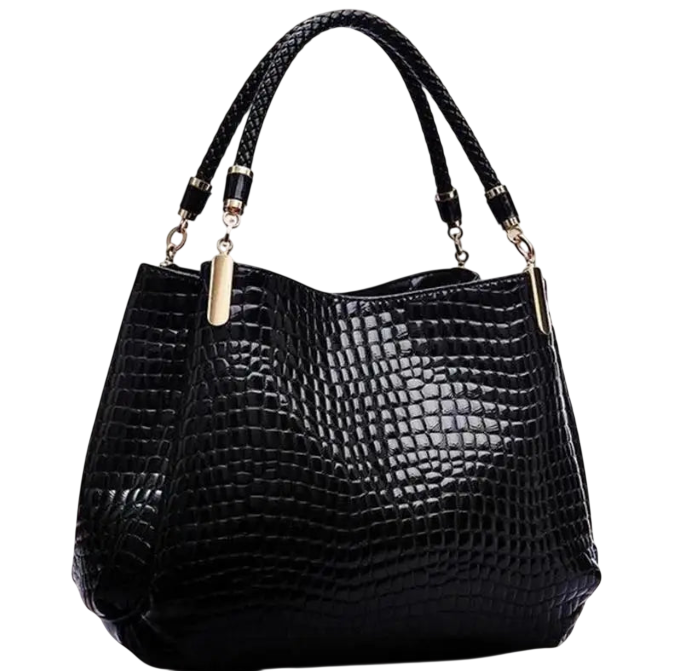 Large Capacity Tote Bag – Crocodile Print Shoulder Bag
