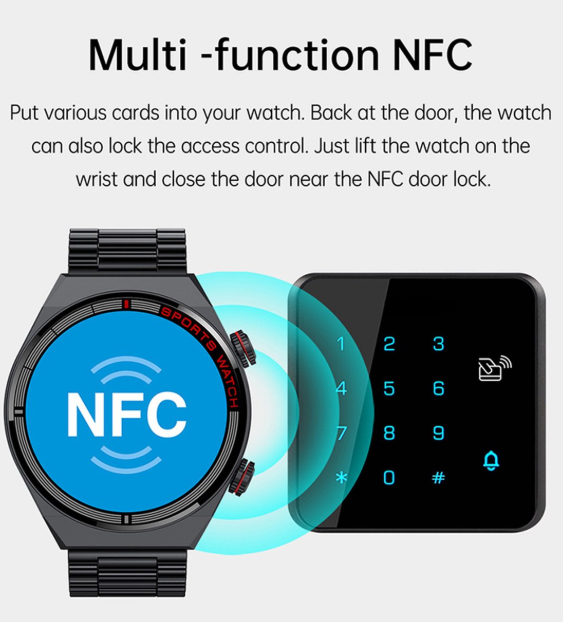 NFC Smartwatch – Hartslagmeter, 100+ Sport Modi