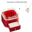 Elegante rode romantische geschenkdoos met luxe rozenketting.