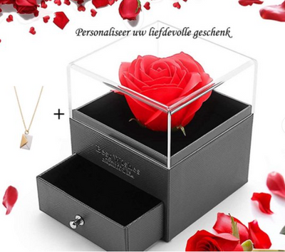 Elegant Black Romantic Gift Box + “I Love You” Necklace