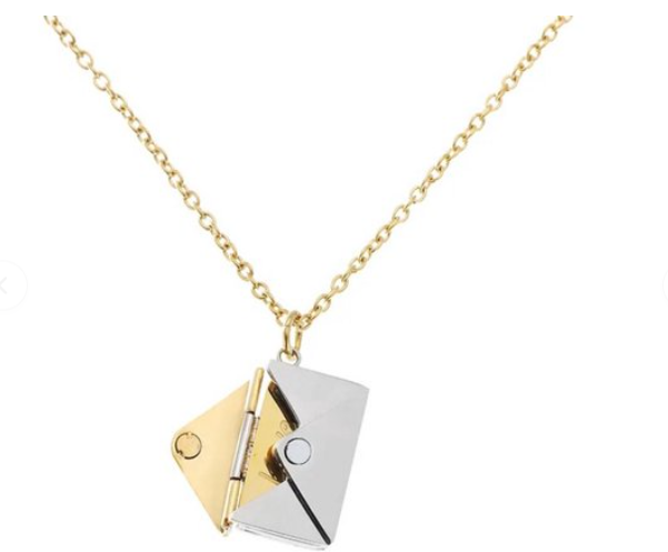 Coffret cadeau romantique noir élégant avec collier caché « Je t'aime »