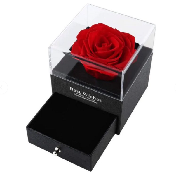 Coffret cadeau romantique noir élégant avec collier caché « Je t'aime »