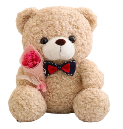 Valentine’s Teddy Bear Bouquet – 25cm Soft Plush Gift