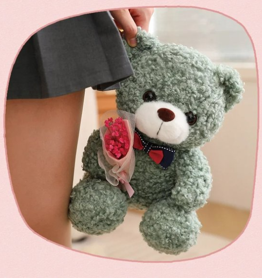 Bouquet d'ours en peluche pour la Saint-Valentin – Cadeau en peluche douce de 25 cm
