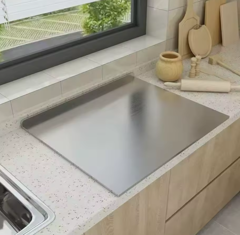 L-Shaped Chopping Board – Double-Sided Stainless Steel