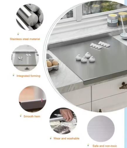 L-Shaped Chopping Board – Double-Sided Stainless Steel