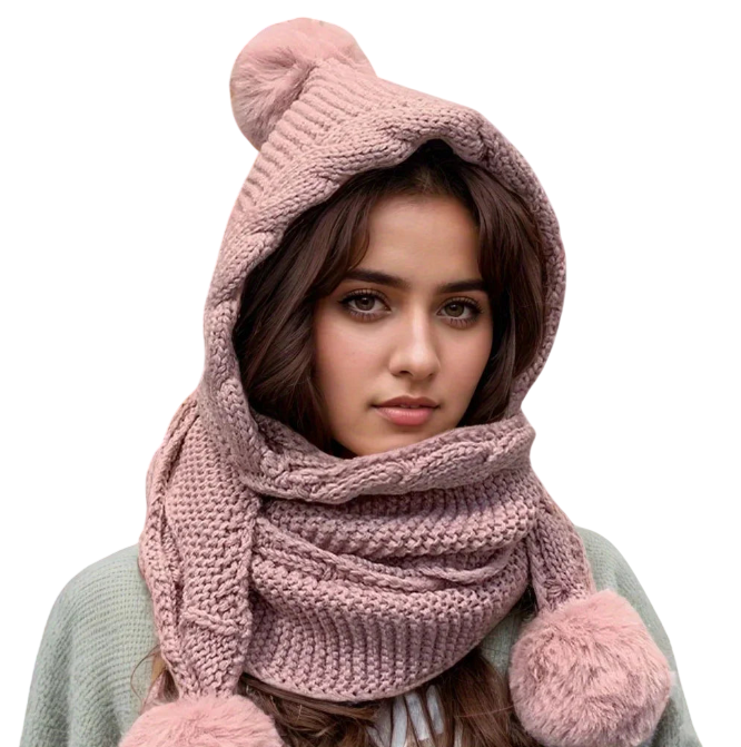 Winter Beanie & Scarf Set – Thermal Hat with Balaclava