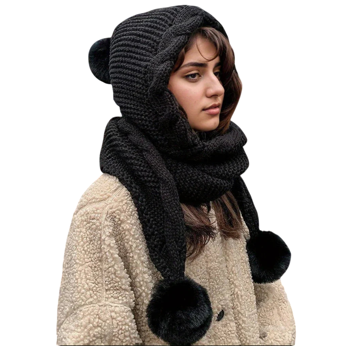 Winter Beanie & Scarf Set – Thermal Hat with Balaclava