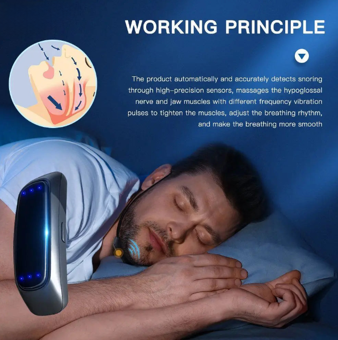 Dispositif anti-ronflement USB EMS – Aide au sommeil intelligente et portable
