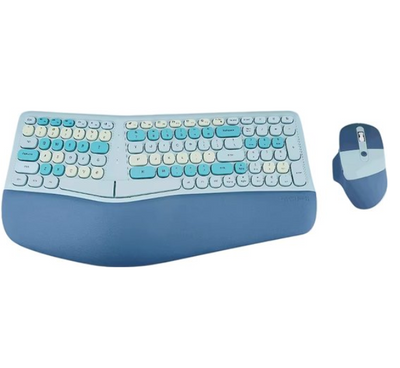 2.4G Wireless Ergonomic Keyboard – Split Arched Wrist Palm Rest