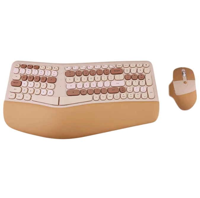 2.4G Wireless Ergonomic Keyboard – Split Arched Wrist Palm Rest