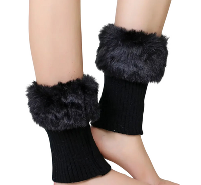 Turn-Over Fur Boot Cuffs – Warm Leg Warmers & Foot Covers