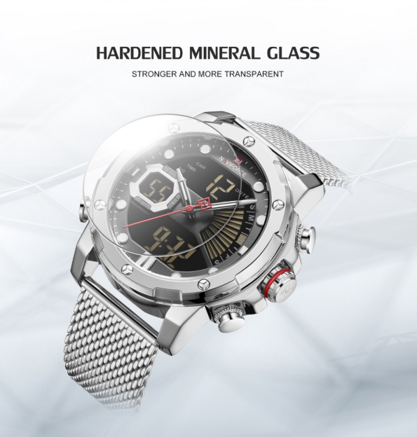 Naviforce Militaire Horloge – LED Sport, Quartz & Stoer Design