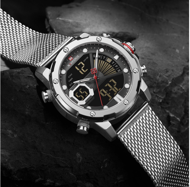 Naviforce Militaire Horloge – LED Sport, Quartz & Stoer Design