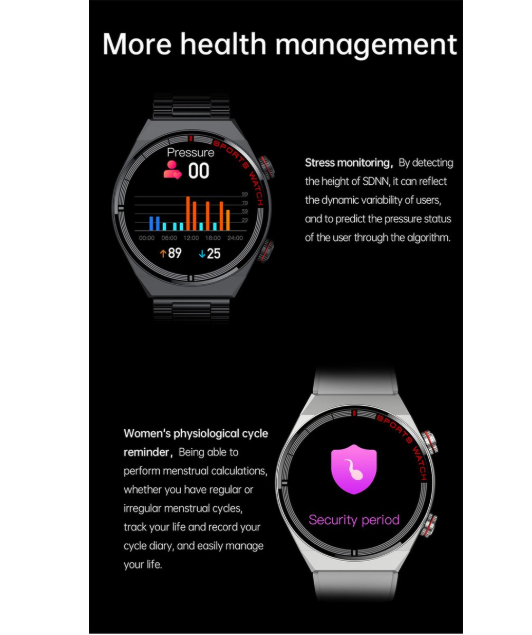 NFC Smartwatch – Hartslagmeter, 100+ Sport Modi