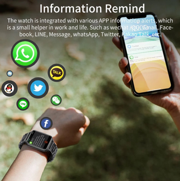 Bluetooth Smartwatch – Hartslag, Bloedzuurstof Fitness Tracking