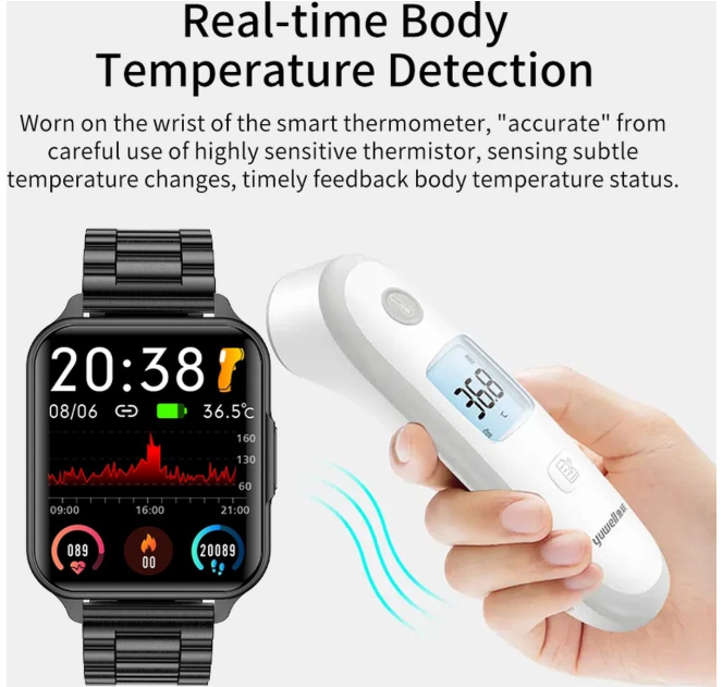 Bluetooth Smartwatch – Hartslag, Bloedzuurstof Fitness Tracking