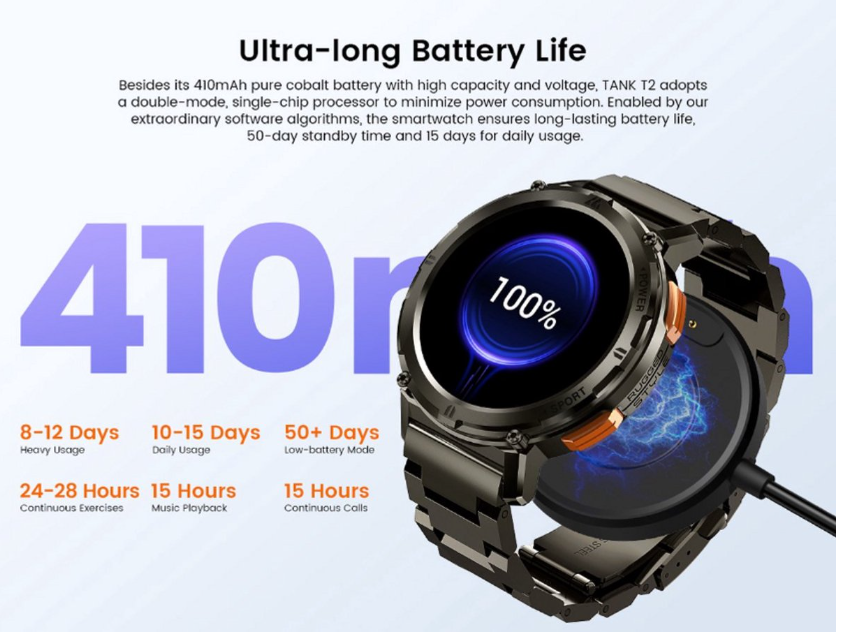 Tank T2 Ultra Smartwatch – AMOLED Scherm, AI Spraak