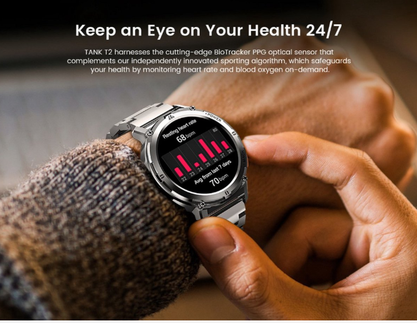 Tank T2 Ultra Smartwatch – AMOLED Scherm, AI Spraak