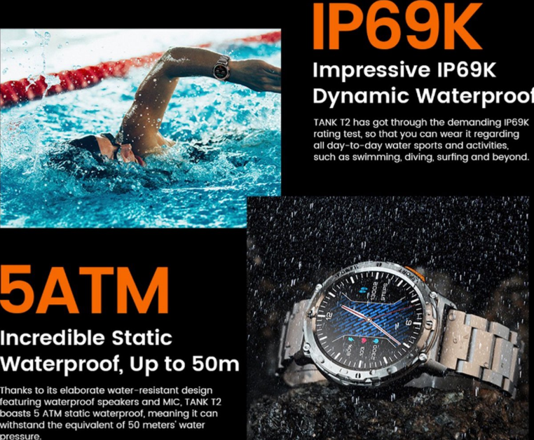 Tank T2 Ultra Smartwatch – AMOLED Scherm, AI Spraak